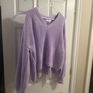 No Boundaries Lavender V-Neck Sweater